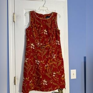 Vintage Burnt Orange and White Dress